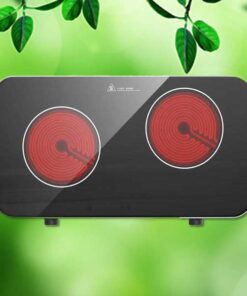 Two Burner Portable Electric Cooktop 12 Inch 2200W Infrared Cooker